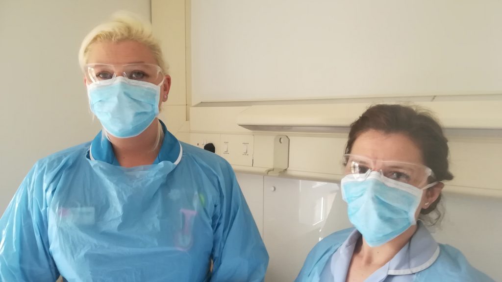 Two Hospiscare nurses wearing PPE