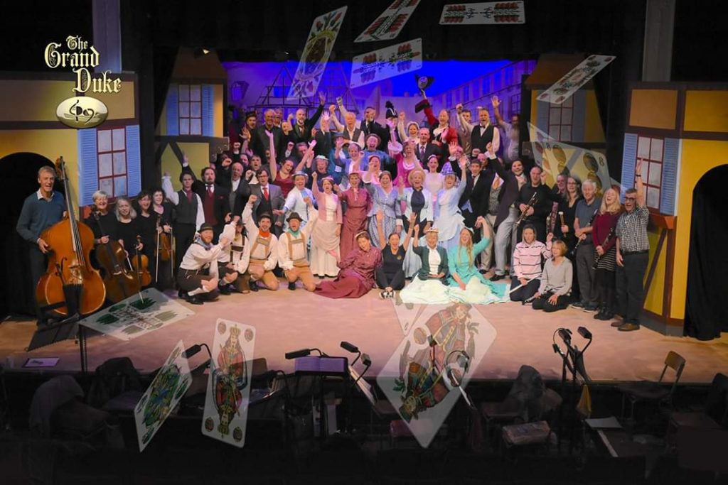 The St David's Players whole cast on stage