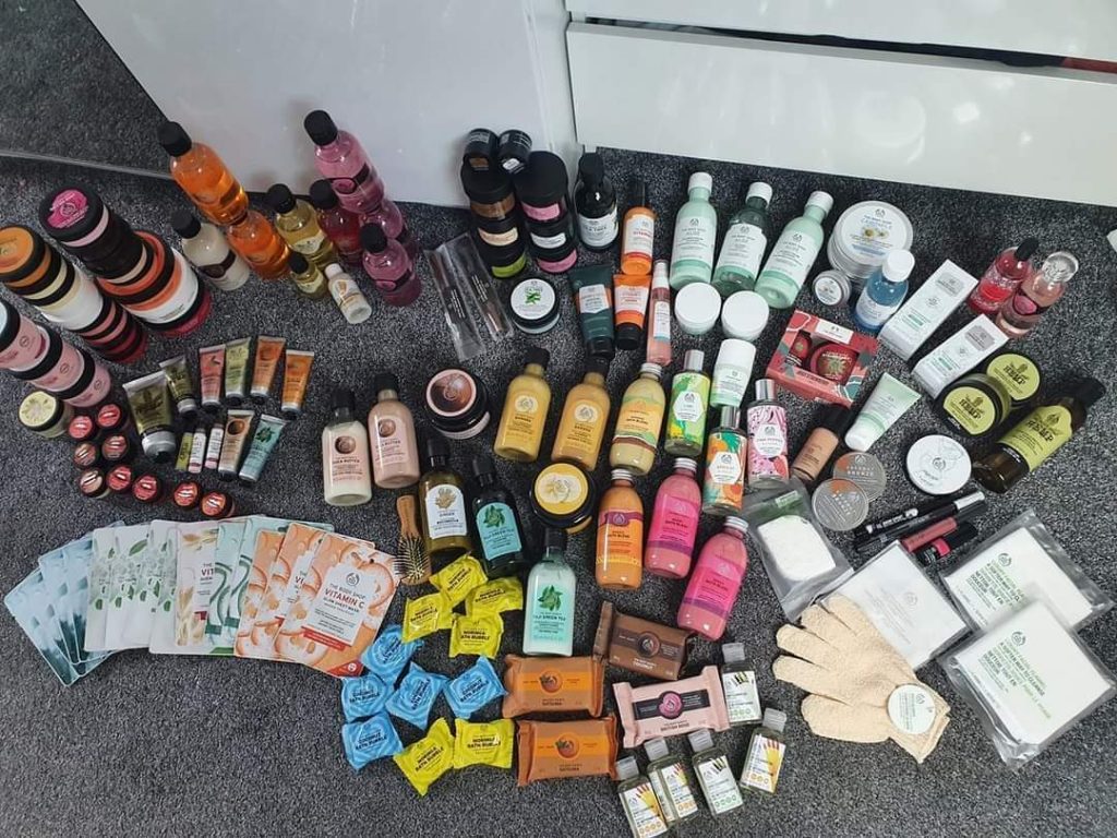 A range of body shop products