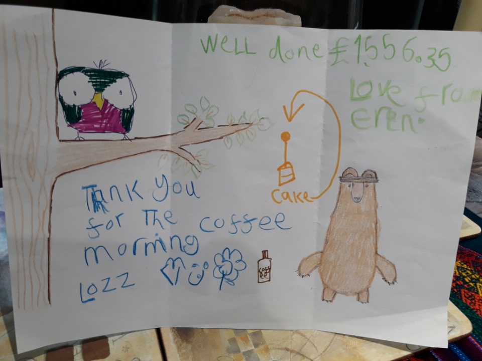 A child's thank you drawing
