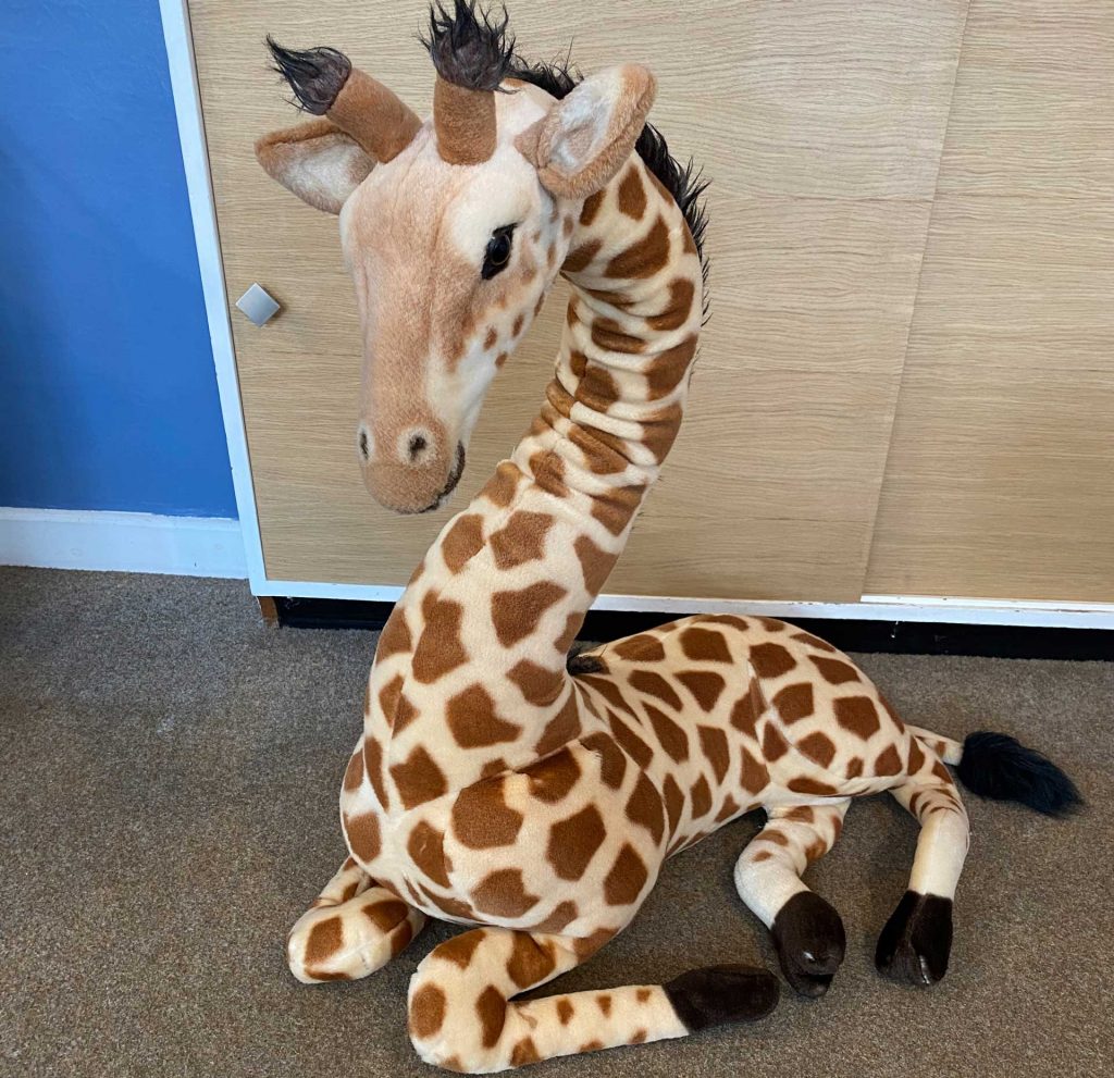 A large soft animal giraffe