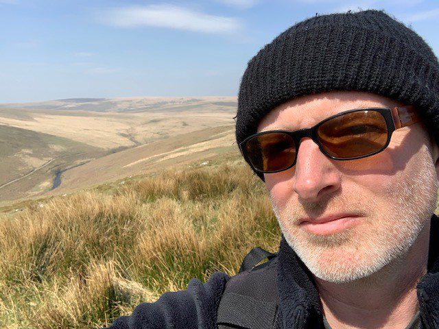A selfie of a man on the moors