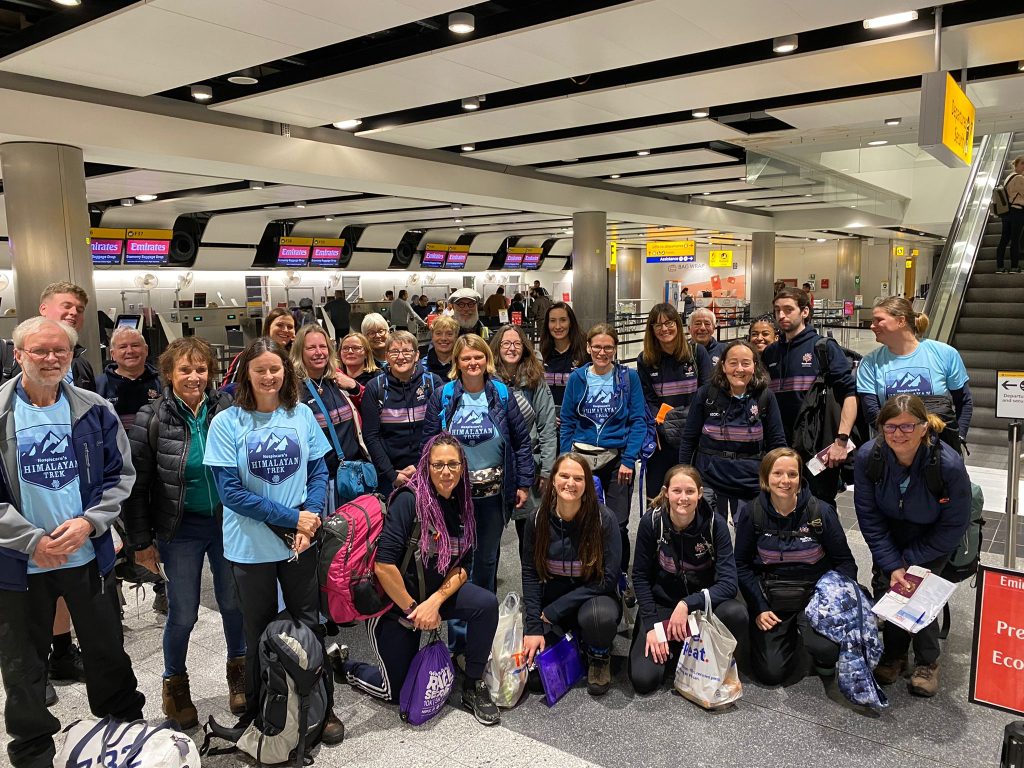 A group of Hospiscare supporters at Heathrow airport